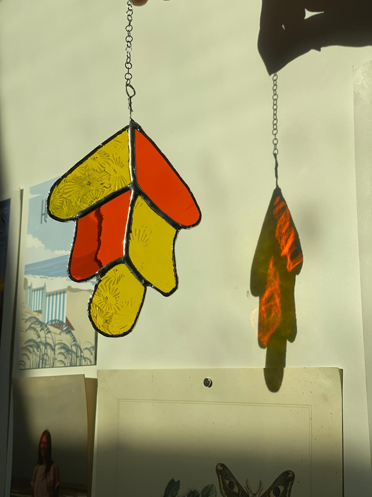 Vitrail Tiffany feuille